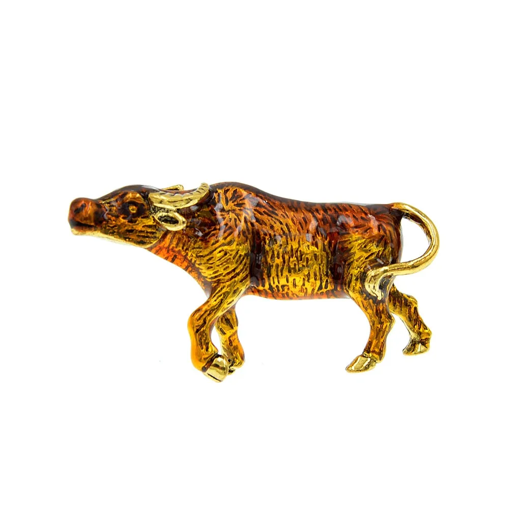 Enamel Cow Brooch Women And Men Unisex Brooches