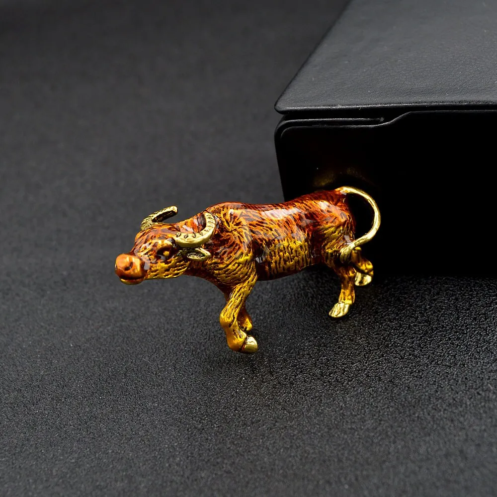 Enamel Cow Brooch Women And Men Unisex Brooches