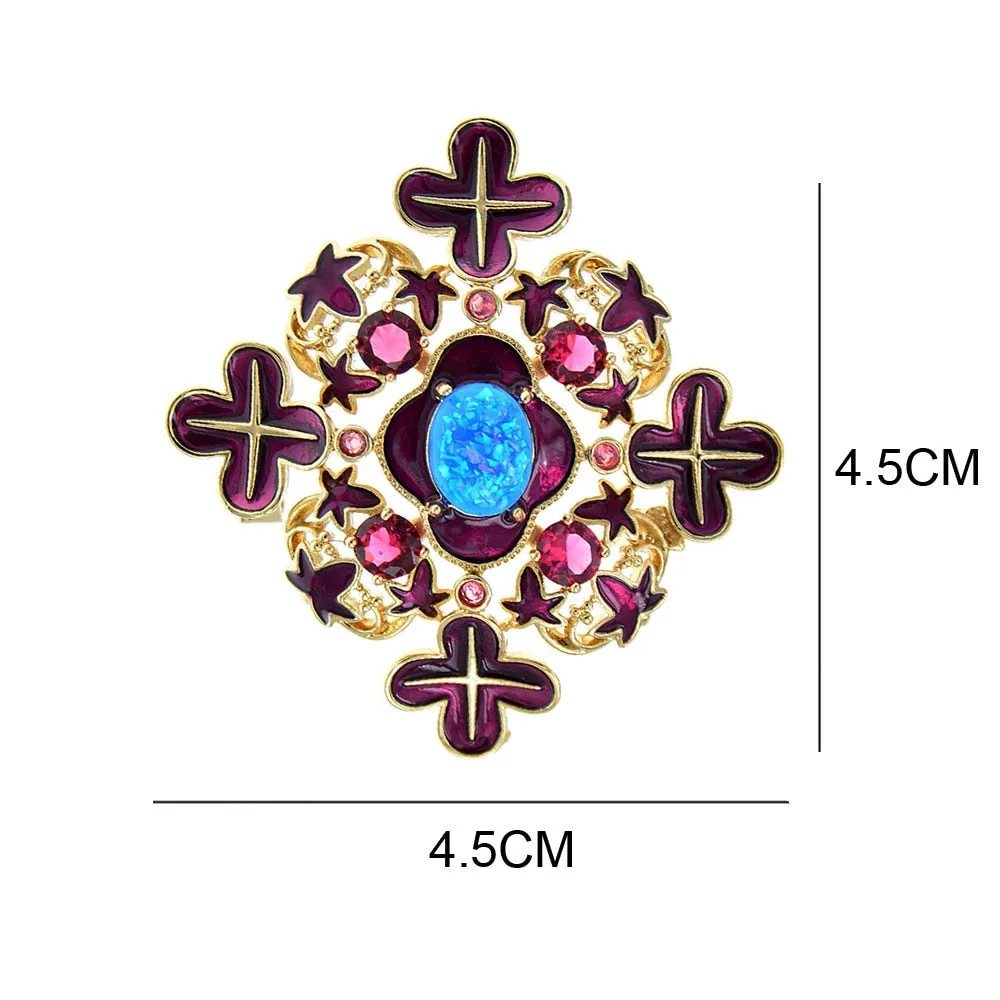 Enamel Cross Brooches For Women