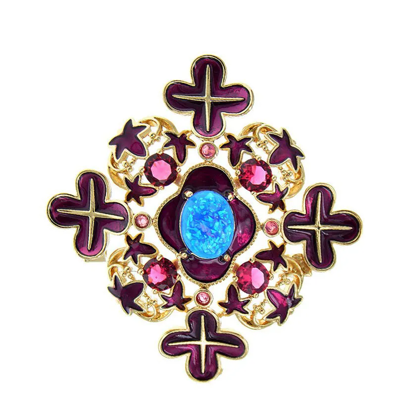 Enamel Cross Brooches For Women