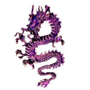 Enamel Flying Dragon Brooches Men 4-color
