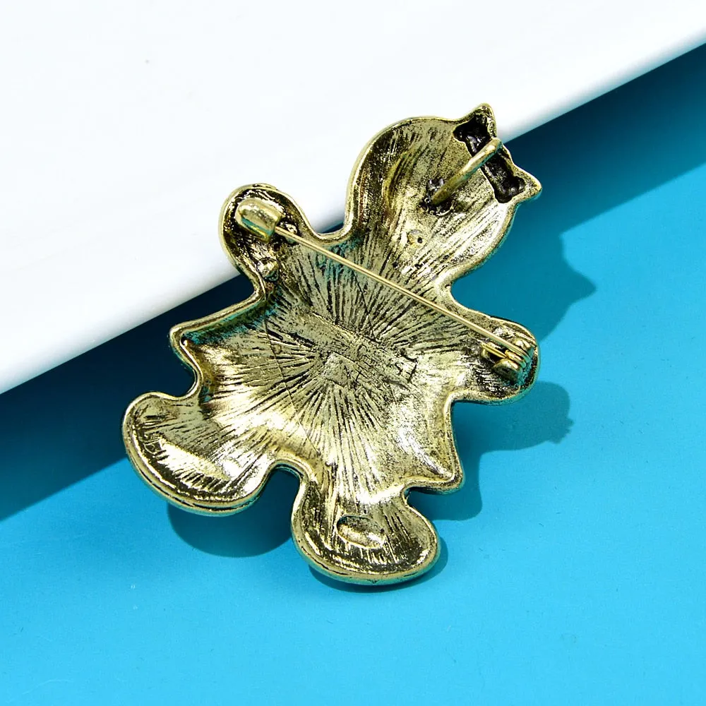 Enamel Gingerbread Man Brooches For Women Girls