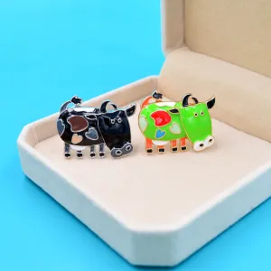 Enamel Milk Cow Brooch Kids Cartoon Pin Brooch 6 Colors Available