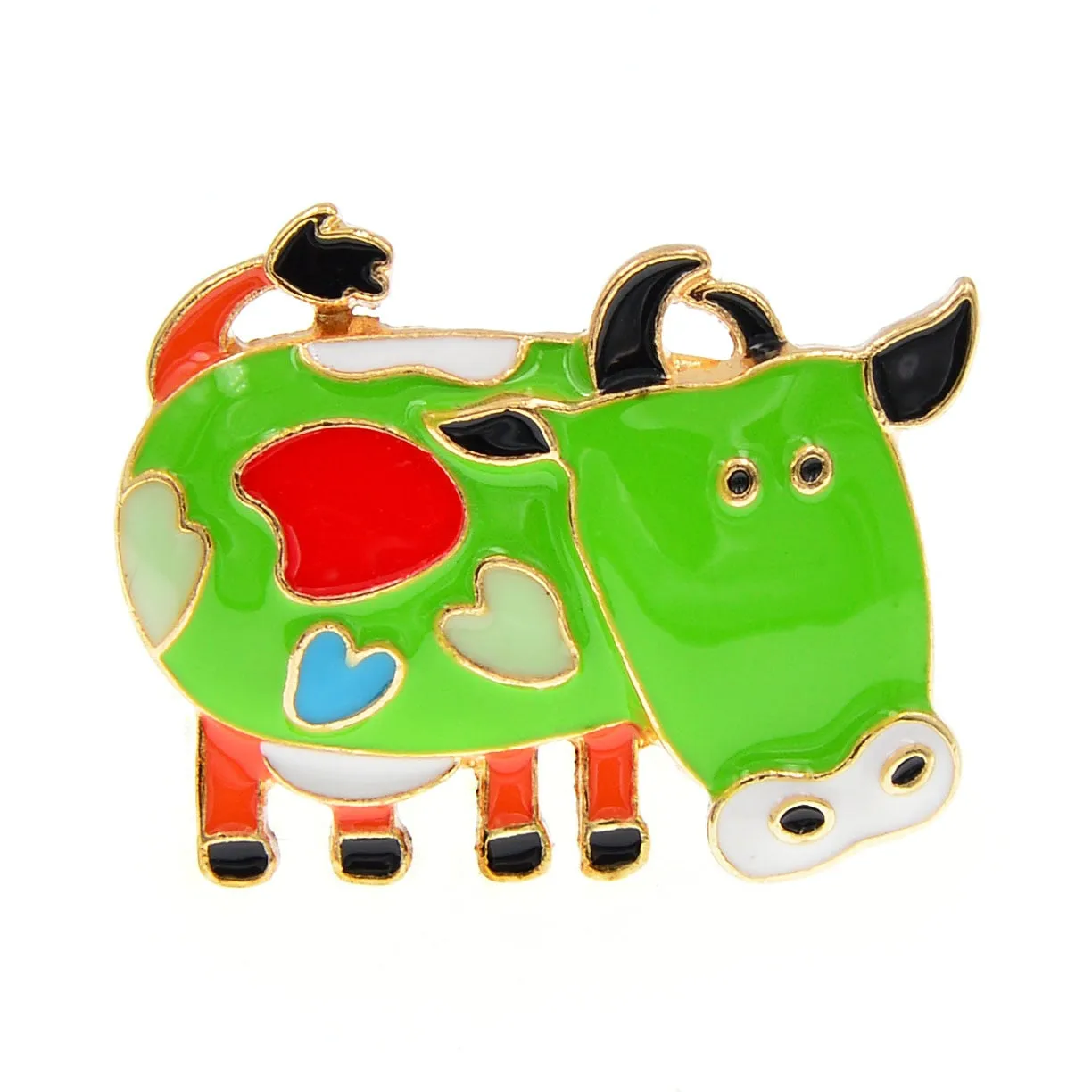 Enamel Milk Cow Brooch Kids Cartoon Pin Brooch 6 Colors Available