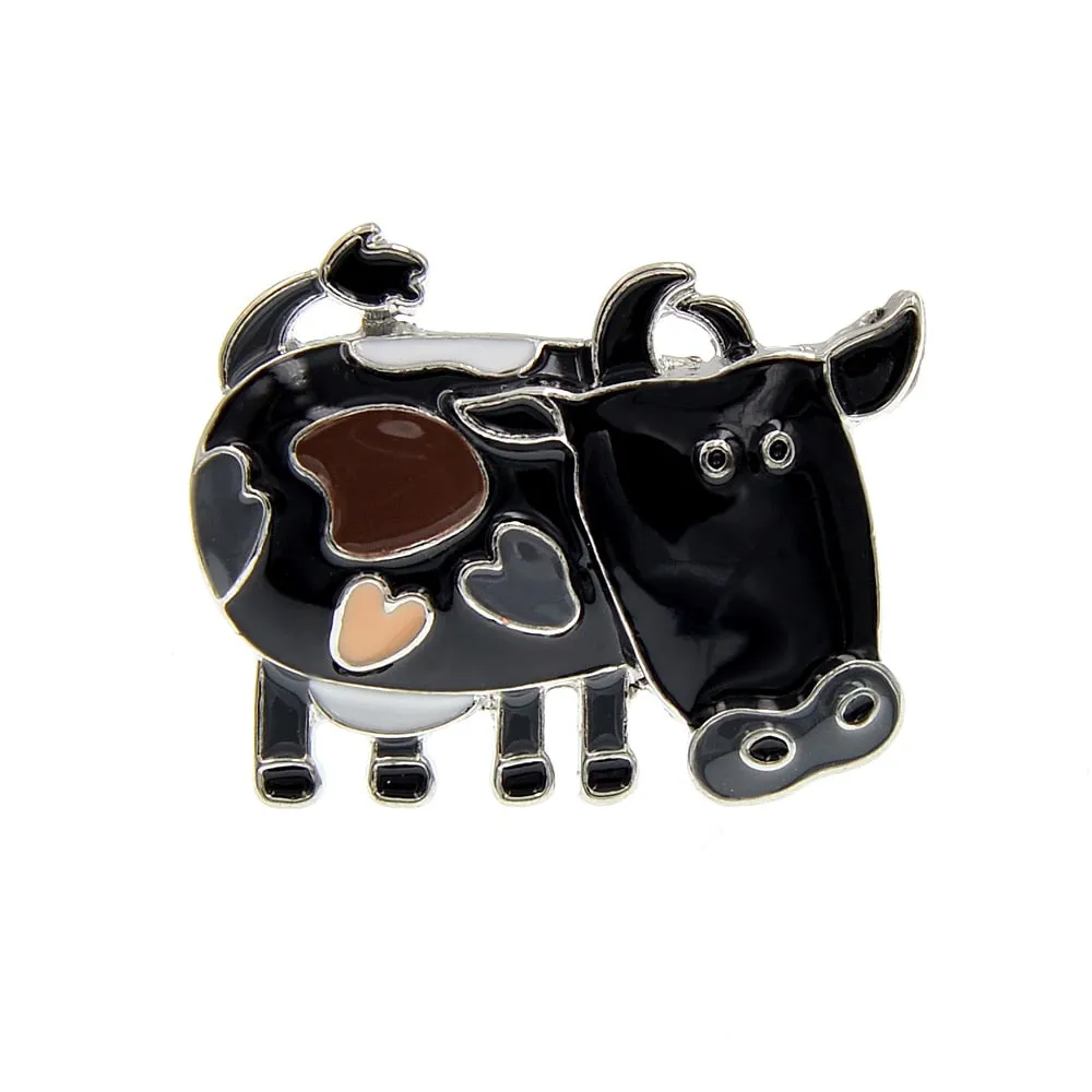Enamel Milk Cow Brooch Kids Cartoon Pin Brooch 6 Colors Available