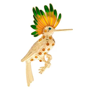 Enamel Parakeet Bird Brooches For Women