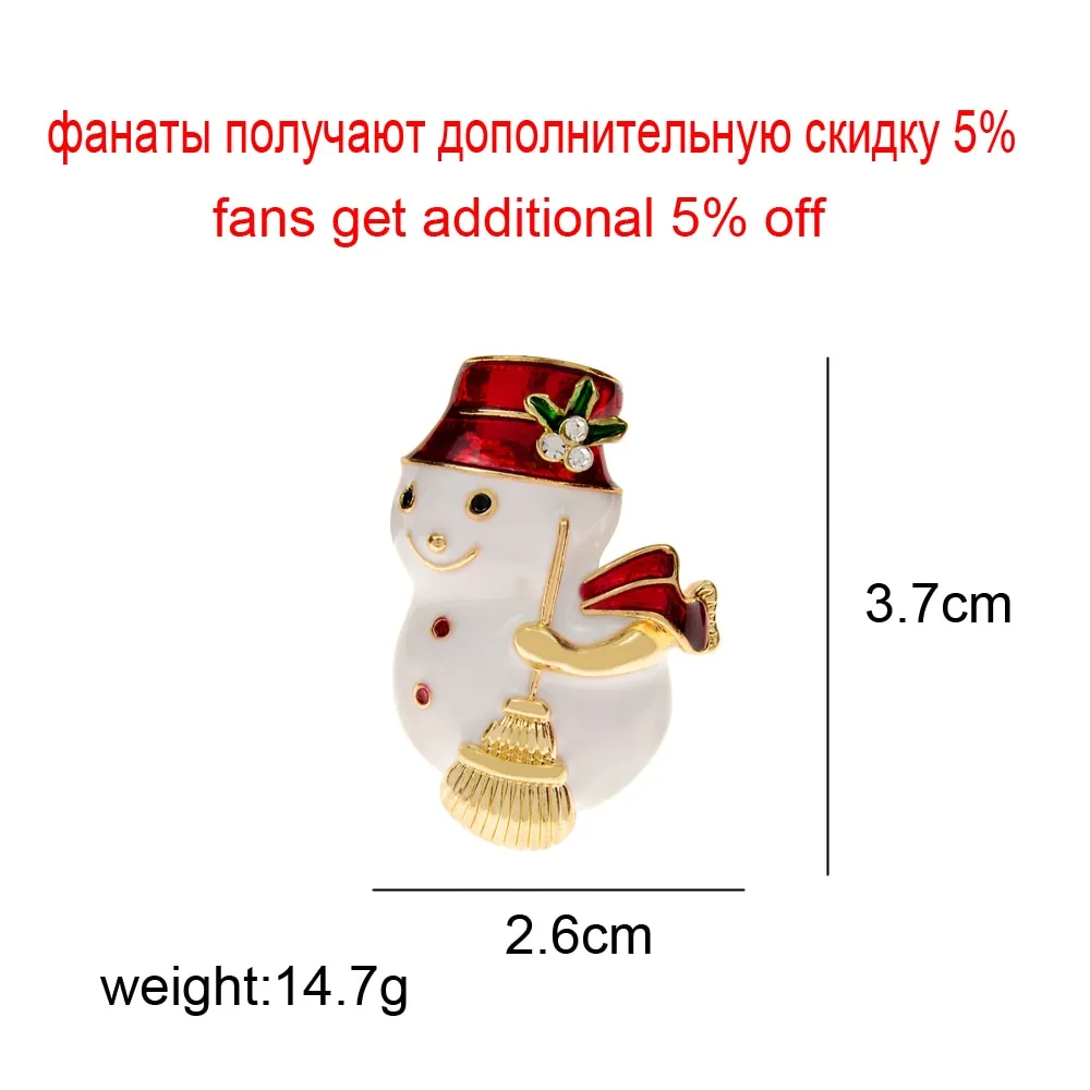 Enamel Snowman Brooches For Women Winter Christmas Pin