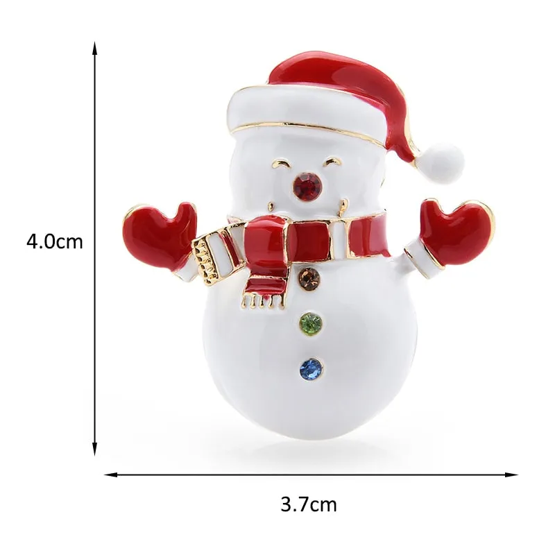 Enamel Snowman Brooches For Women
