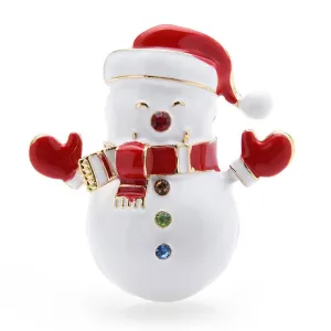Enamel Snowman Brooches For Women
