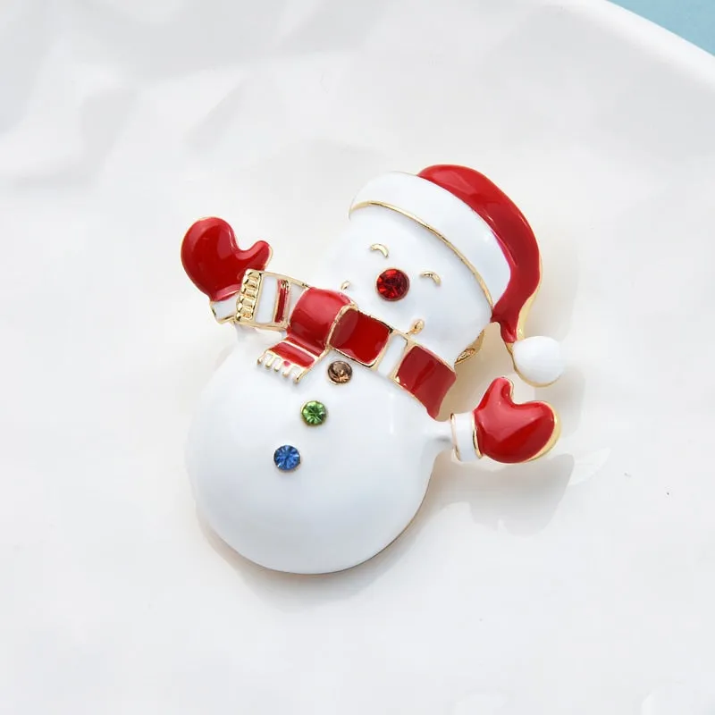 Enamel Snowman Brooches For Women