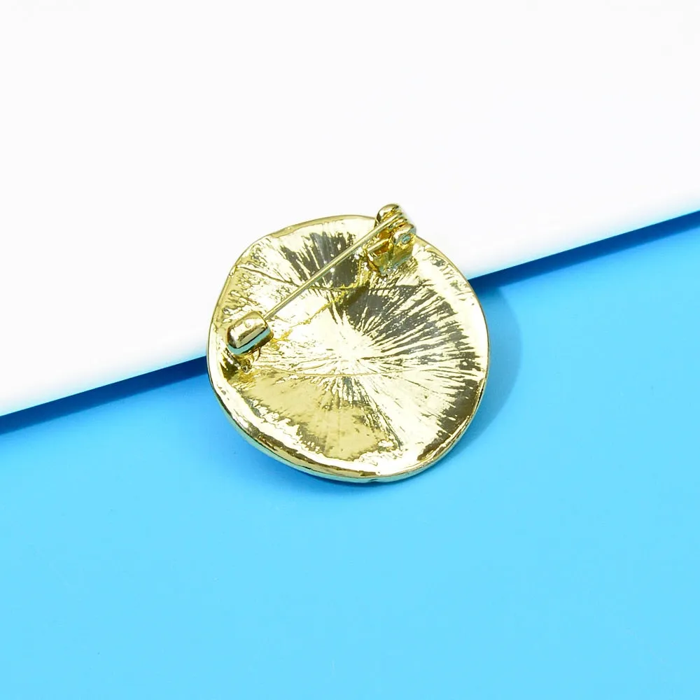 Enamel Starry Sky Brooch Blue Color Abstract Button