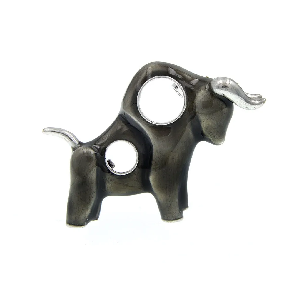 Enamel Strong Bull Brooch Unisex Women And Men Pin Brooches