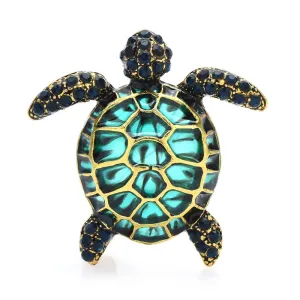 Enamel Turtle Brooches For Women Men Lovely 3-color Animal Party Casual Brooch