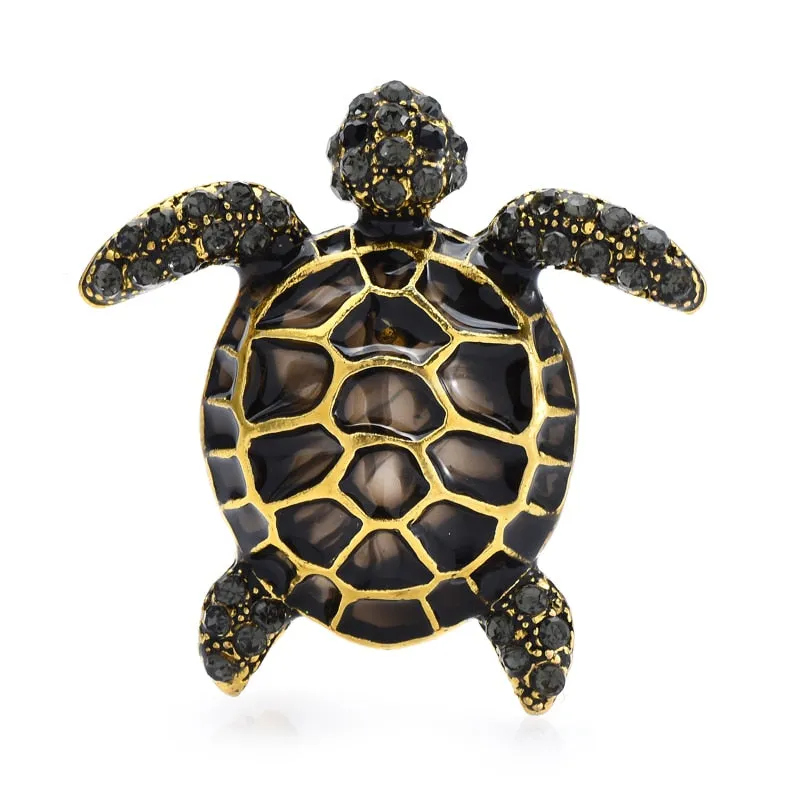 Enamel Turtle Brooches For Women Men Lovely 3-color Animal Party Casual Brooch