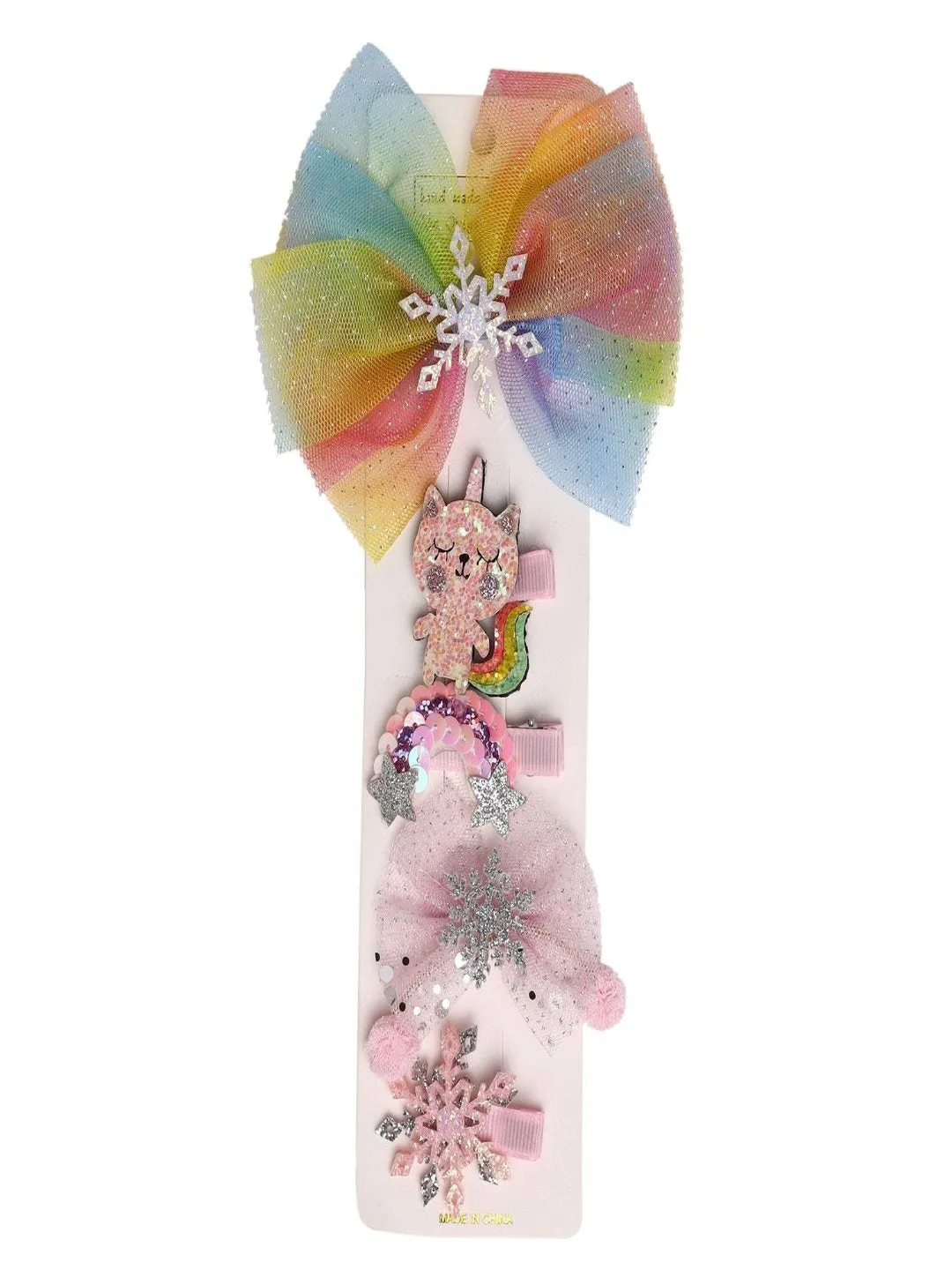 Enchanting Rainbow Alligator Hair Clips for Girls- Set of 5