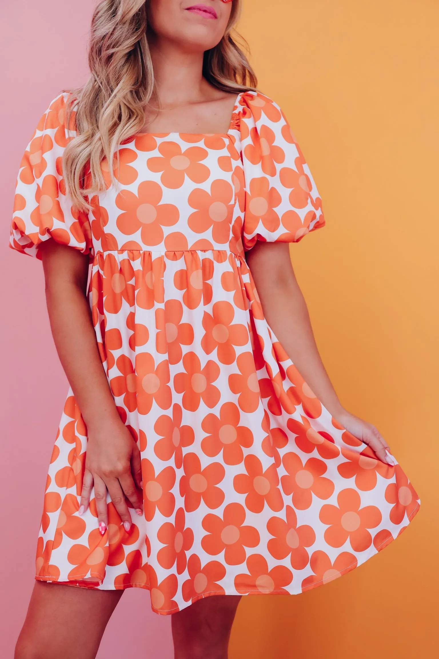 Endless Summer Puff Sleeve Dress - Terra Cotta