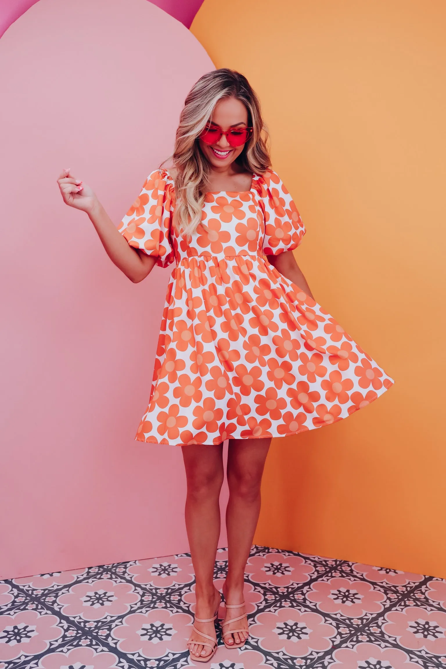 Endless Summer Puff Sleeve Dress - Terra Cotta