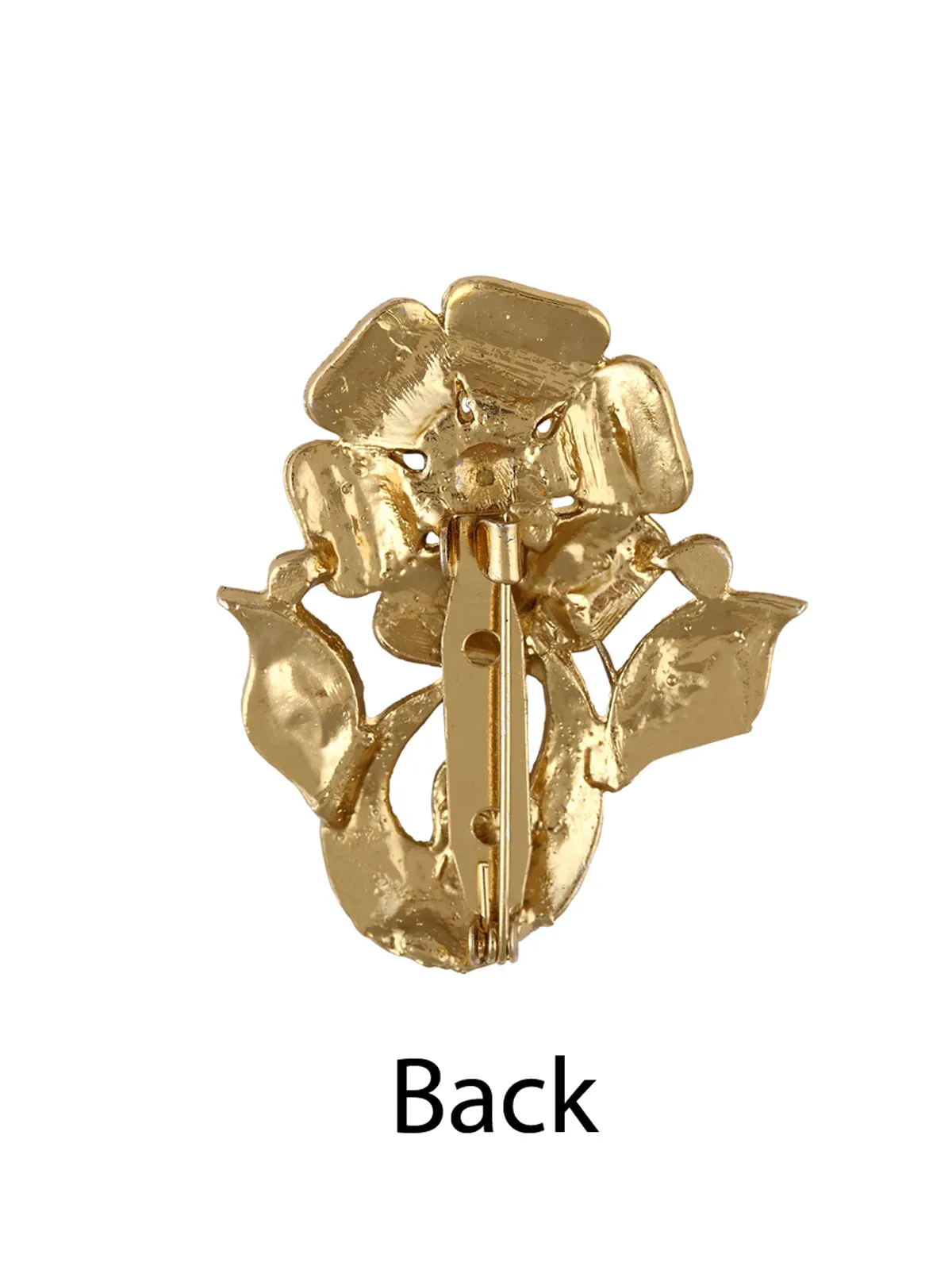 Ethnic Diamond Golden Flower Brooch