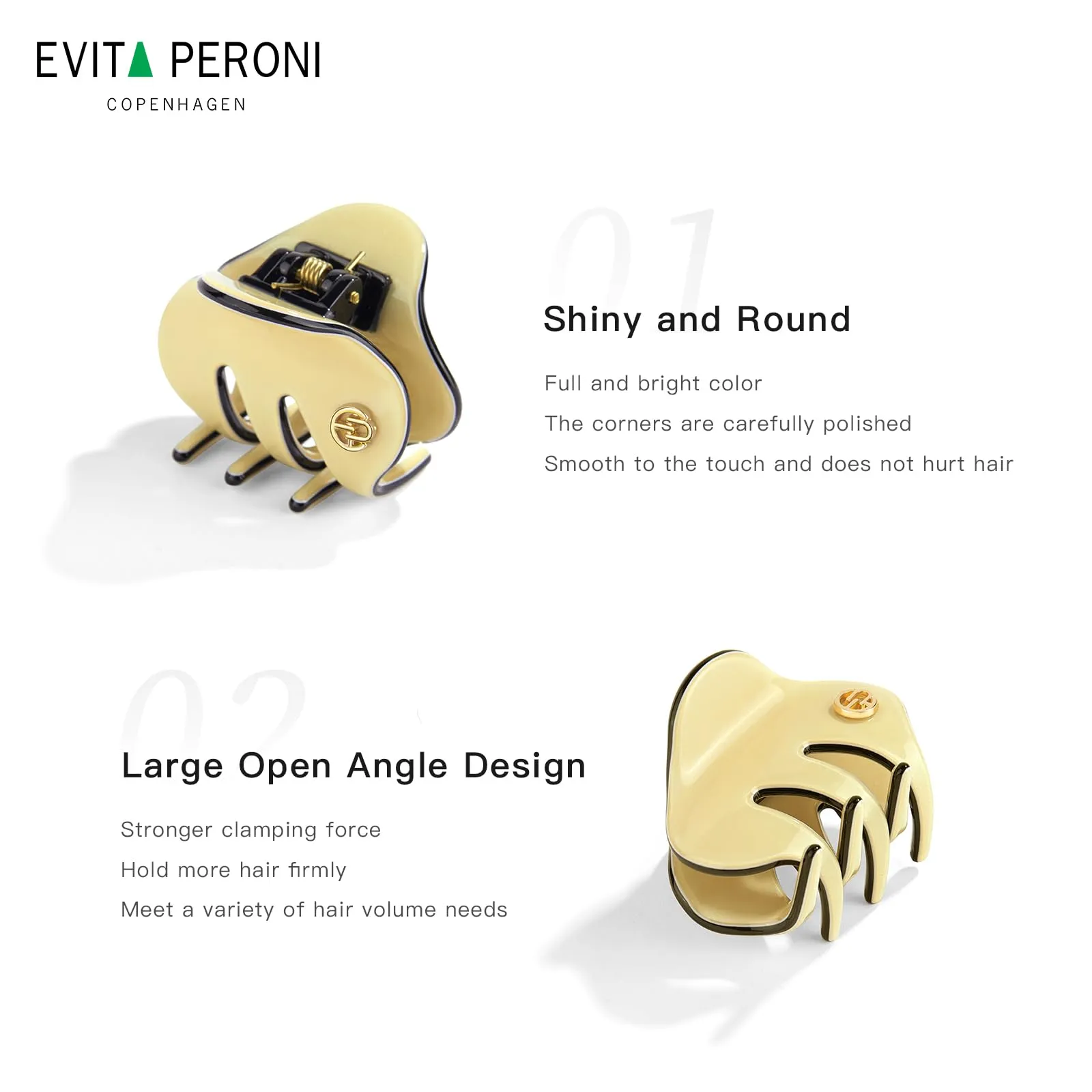 EVITA PERONI Classic Small Resin Hair Clips, Pearlescent Wine Red, 1.1 x 1.18 x 1.49 inches, 1 Count, for Women Teenage Girls