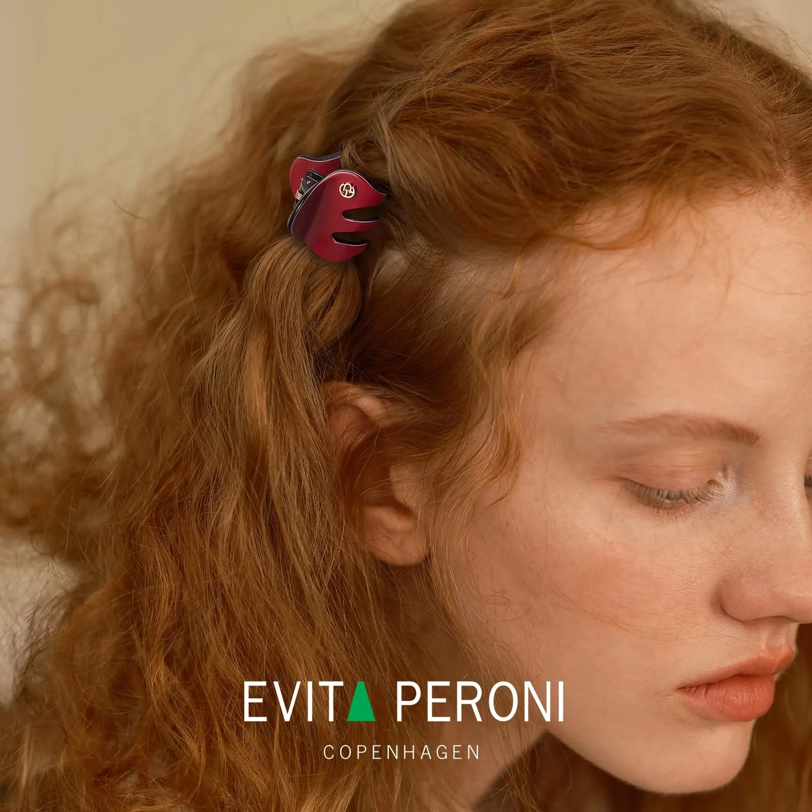 EVITA PERONI Classic Small Resin Hair Clips, Pearlescent Wine Red, 1.1 x 1.18 x 1.49 inches, 1 Count, for Women Teenage Girls