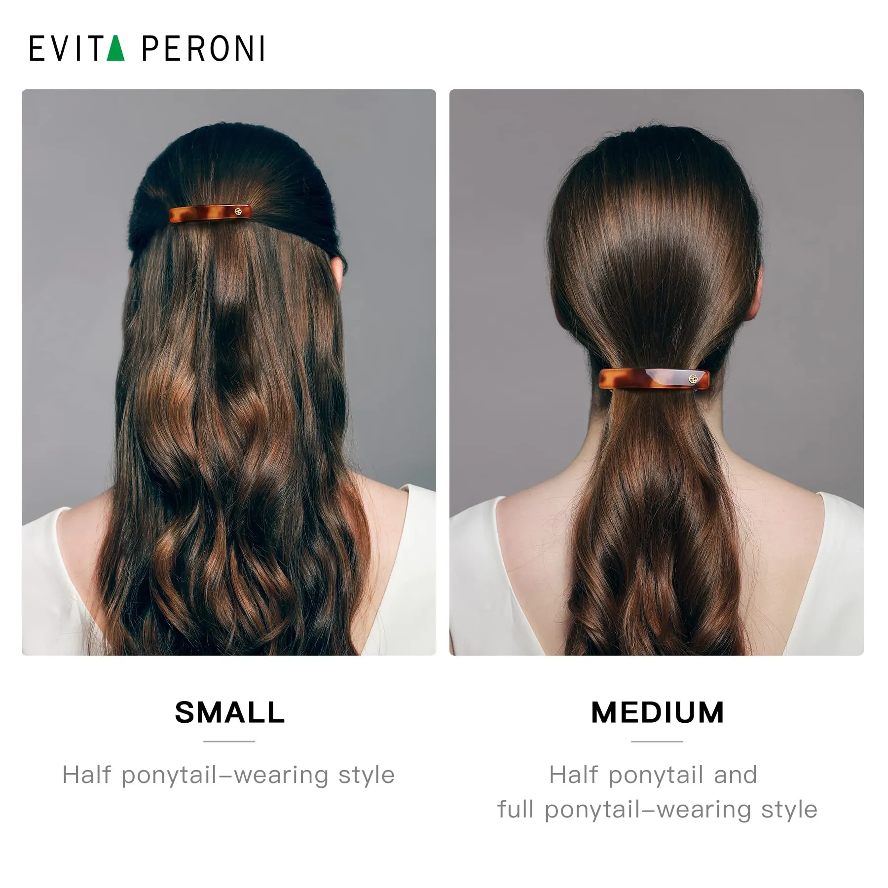 EVITA PERONI Hair Barrettes For Women - Thick Hair, French Hair Clips - Small, Medium, or Large Acetate, Variety of Classic Colors, Danish Royal High-end Hair Accessories