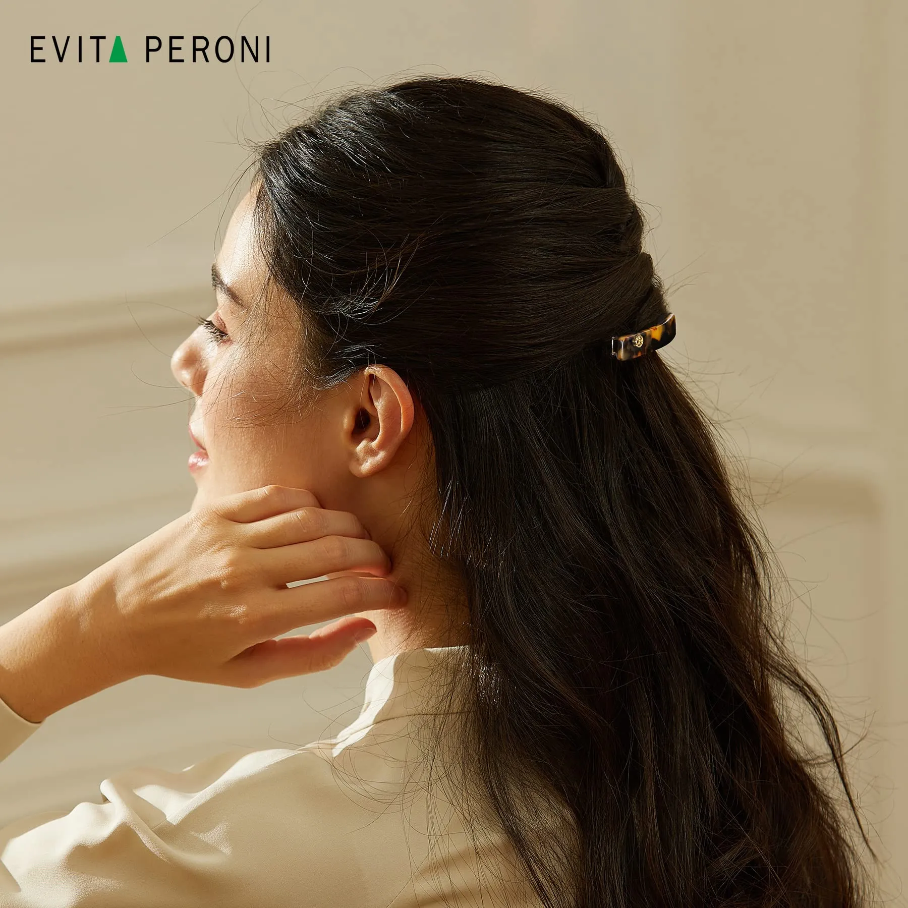 EVITA PERONI Hair Barrettes For Women - Thick Hair, French Hair Clips - Small, Medium, or Large Acetate, Variety of Classic Colors, Danish Royal High-end Hair Accessories
