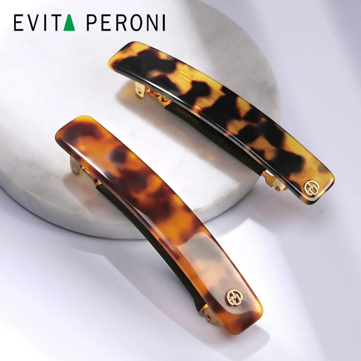EVITA PERONI Hair Barrettes For Women - Thick Hair, French Hair Clips - Small, Medium, or Large Acetate, Variety of Classic Colors, Danish Royal High-end Hair Accessories