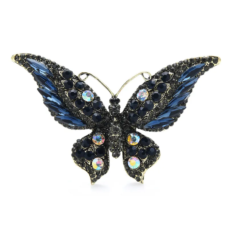 Exaggerate Sparkling Cyrstal Butterfly Brooch Pins For Women