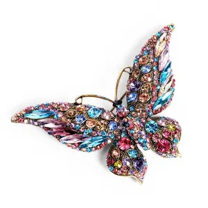 Exaggerate Sparkling Cyrstal Butterfly Brooch Pins For Women