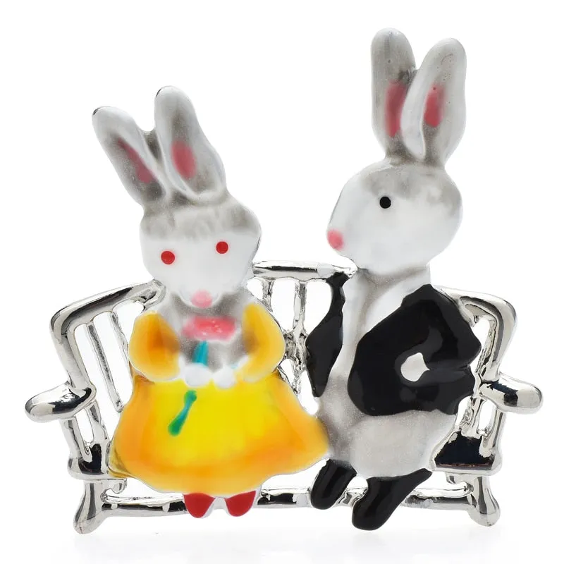 Fall In Love Rabbits Brooches For Women