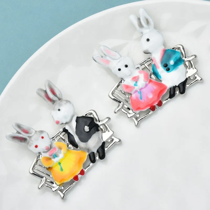 Fall In Love Rabbits Brooches For Women