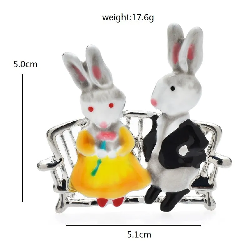 Fall In Love Rabbits Brooches For Women