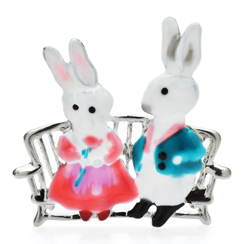 Fall In Love Rabbits Brooches For Women