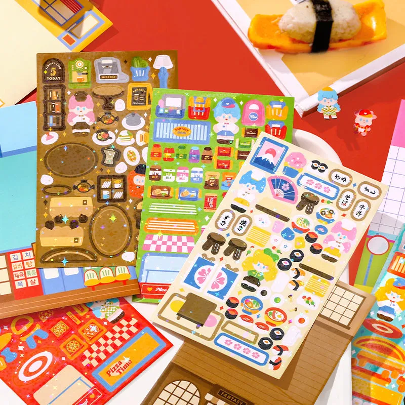 Fantasy Gourmet Cartoon Character Decorative Sticker