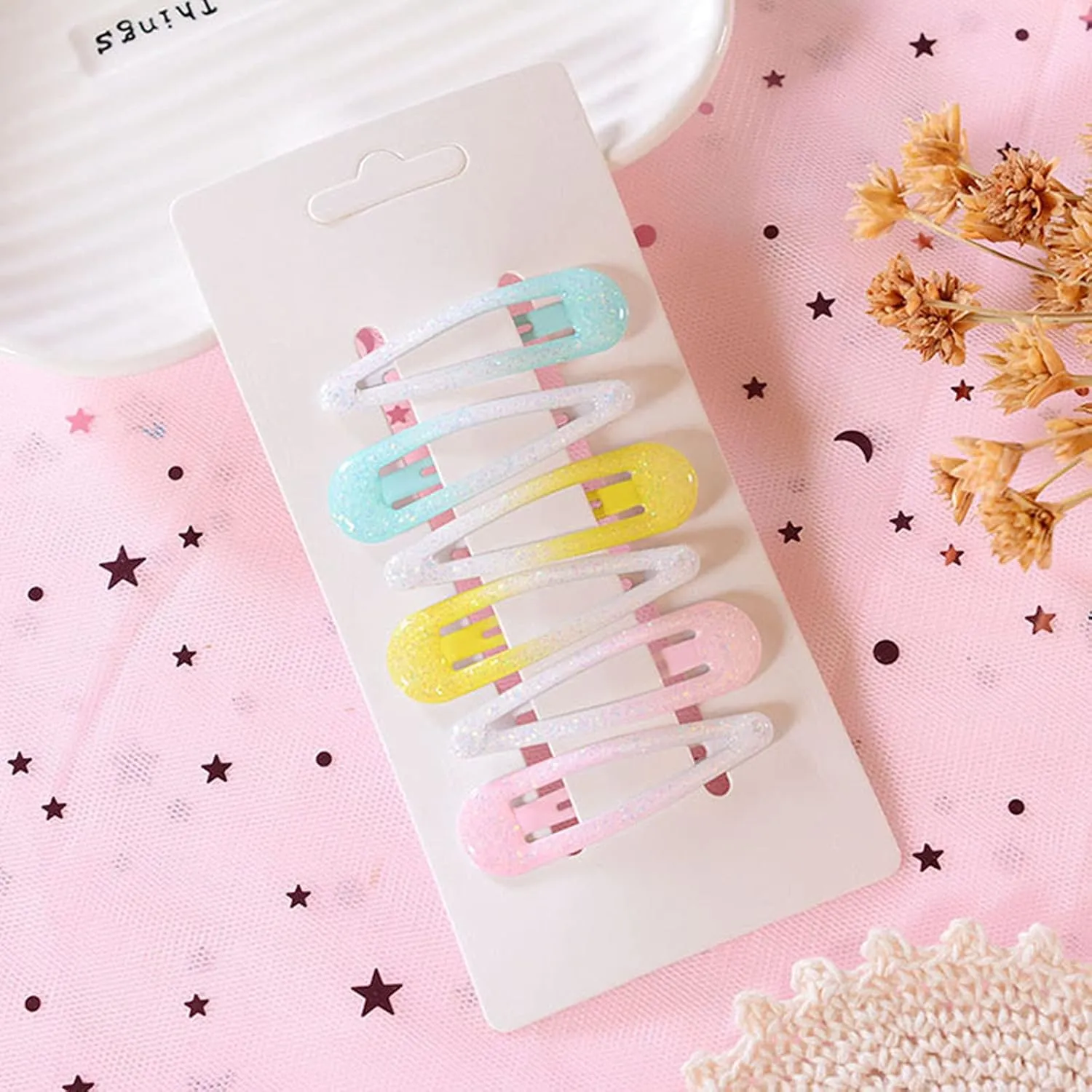 Fashion 6 Pcs Hair Barrettes, Non-Slip Hair Clips, Metal Snap Hairpins Accessories for Toddlers, Girls, Teens, Women
