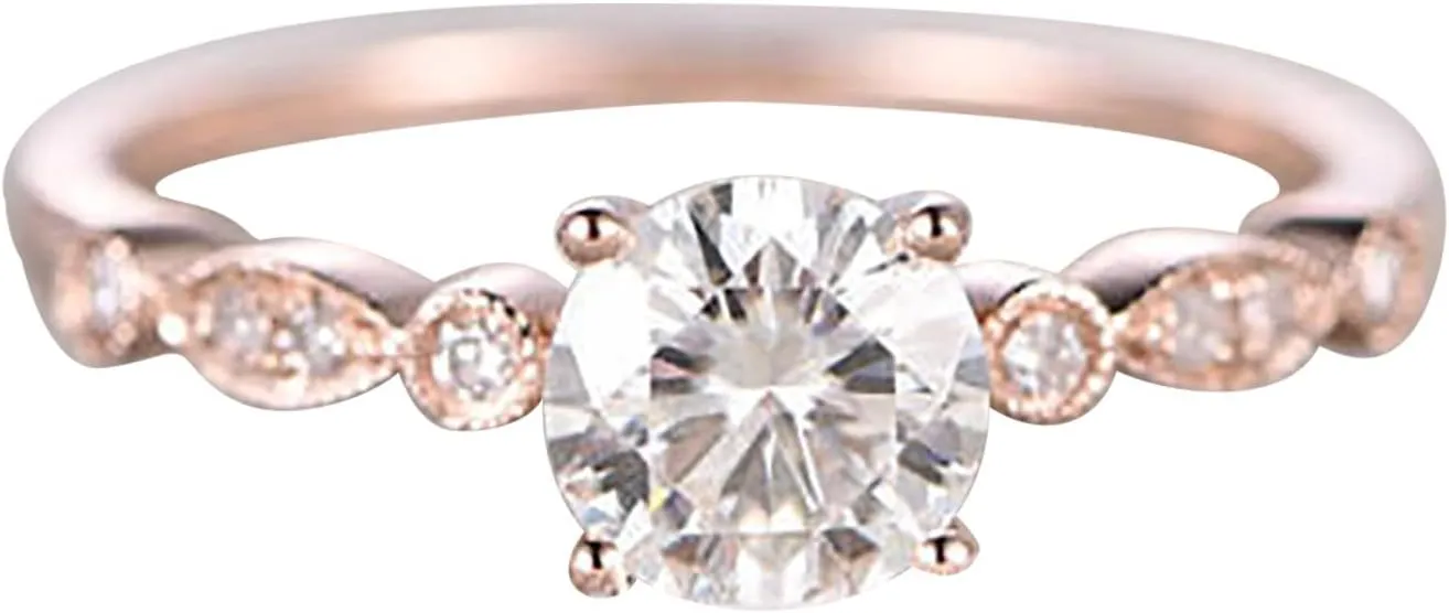 Fashion Bride Wedding Band Simulated Diamond Ring for Women Minimalist Design Inlaid Zircon Elegant Jewelry