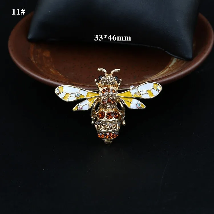 Fashion Color Bee Animal Brooch Accessories Pin Cute Insect Metal Collar Pin Brooches