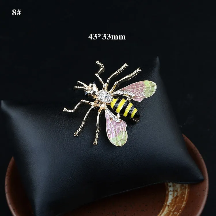 Fashion Color Bee Animal Brooch Accessories Pin Cute Insect Metal Collar Pin Brooches