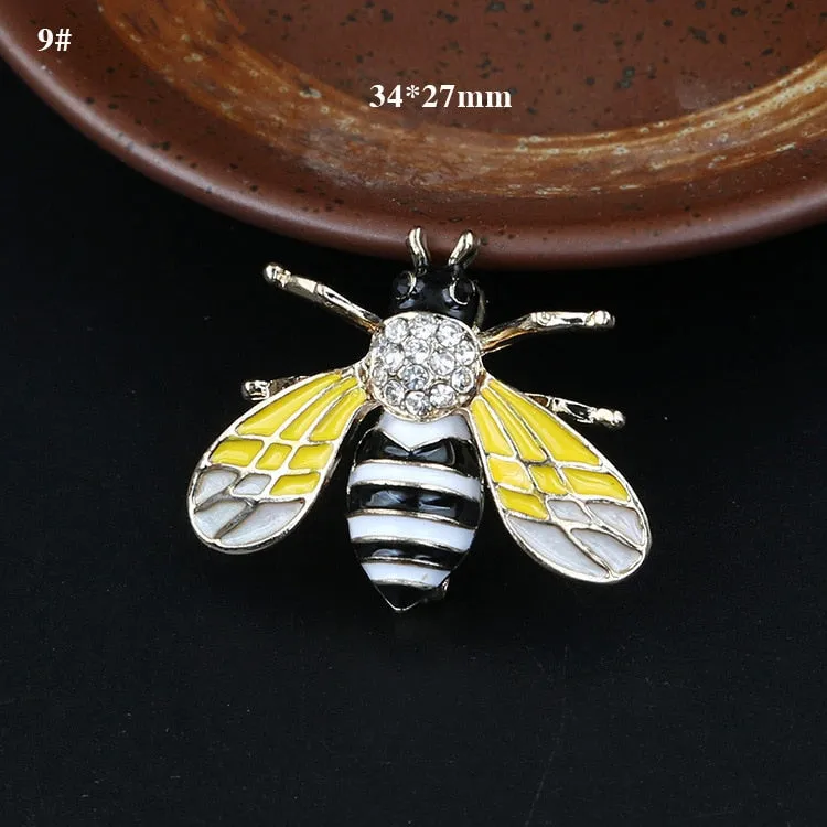Fashion Color Bee Animal Brooch Accessories Pin Cute Insect Metal Collar Pin Brooches