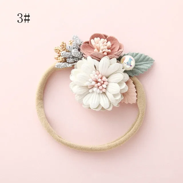 Fashion Floral  Newborn Baby Elastic Headband