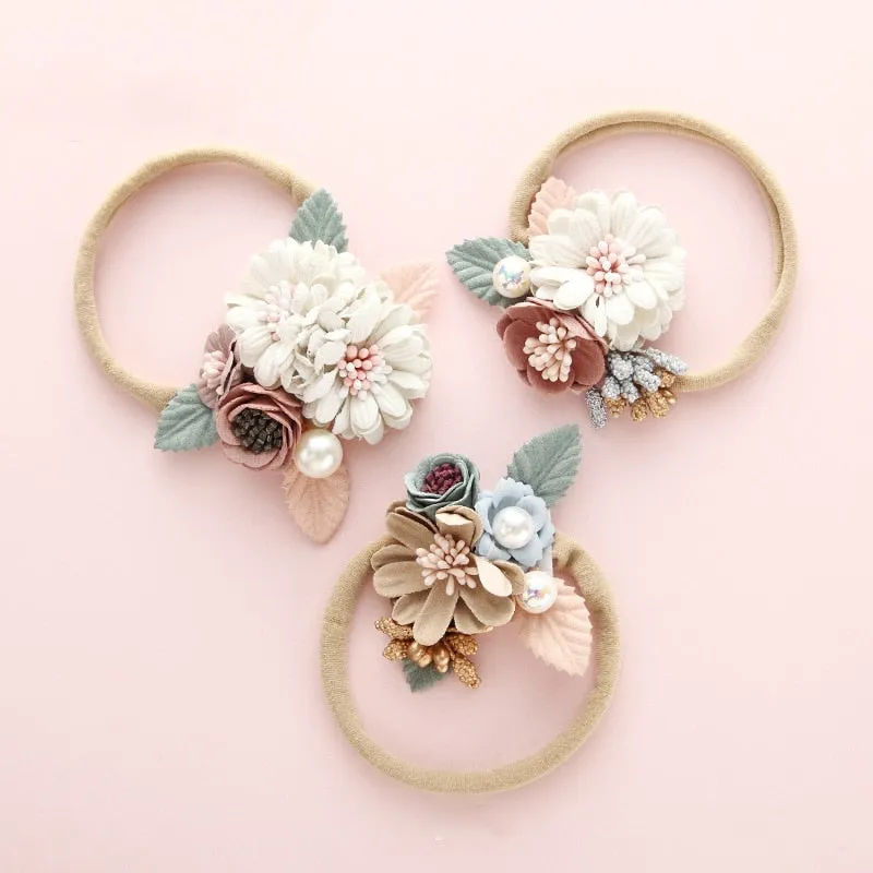 Fashion Floral  Newborn Baby Elastic Headband