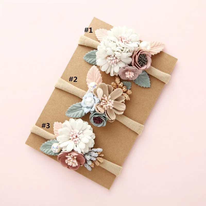 Fashion Floral  Newborn Baby Elastic Headband