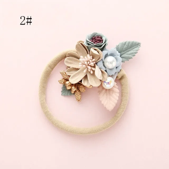 Fashion Floral  Newborn Baby Elastic Headband