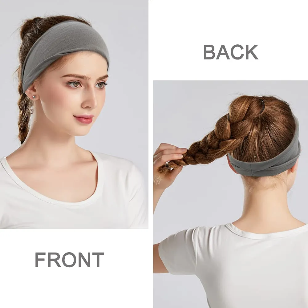 Fashion Headbands For Women Wide Headband Yoga Workout Head Bands Hair Accessories Band 6 Pack
