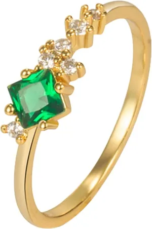 Fashion Inlaid Zircon Ring for Women Minimalist Simulated Diamond Ring Wedding Band Stackable Rings