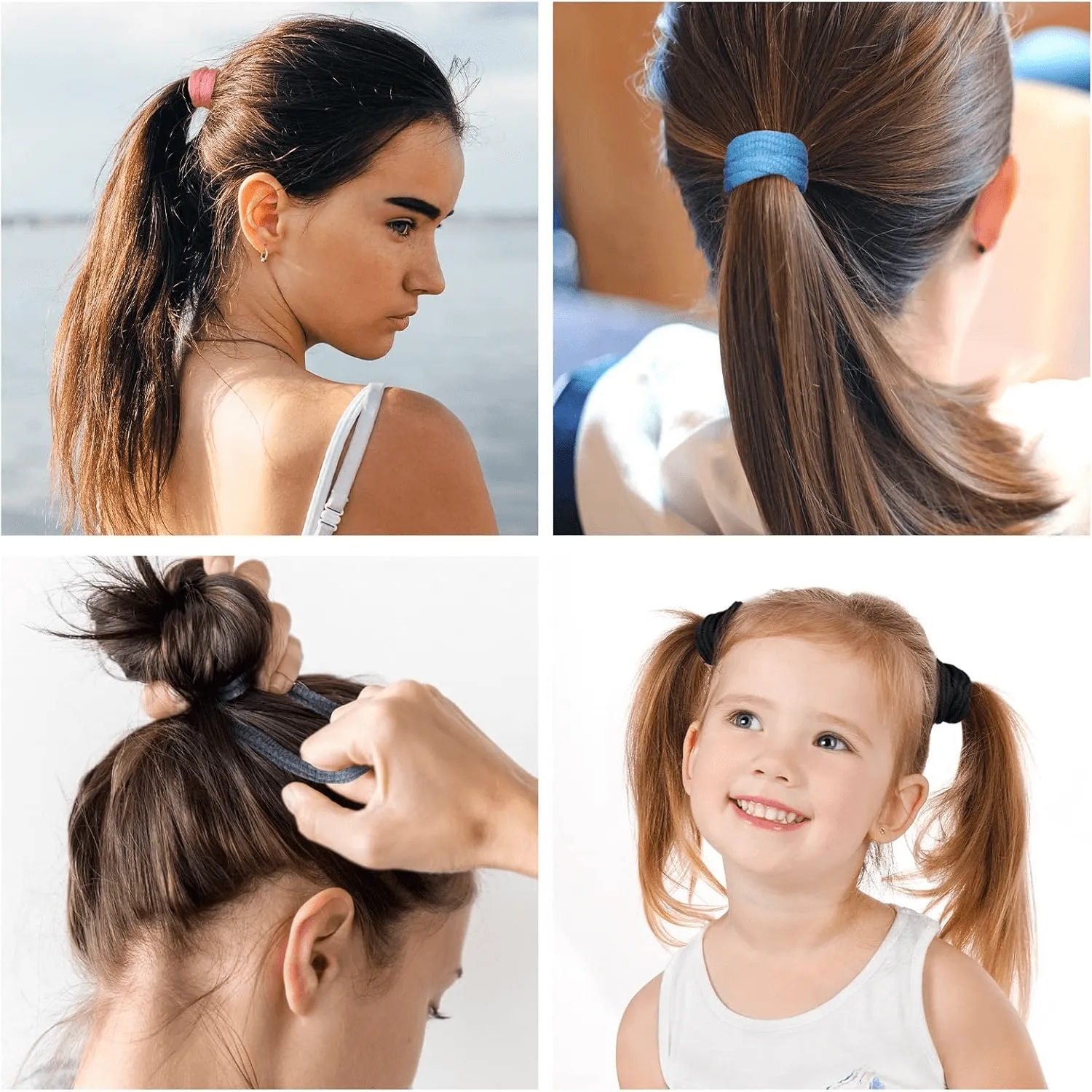 Fashion Korean Elastic Hair Bands - 8 Pcs