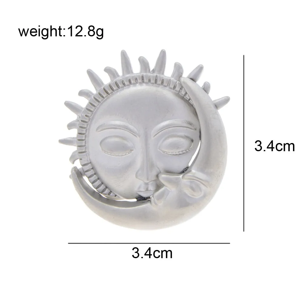 Fashion Matte Gold Silver Brooches For Men And Women