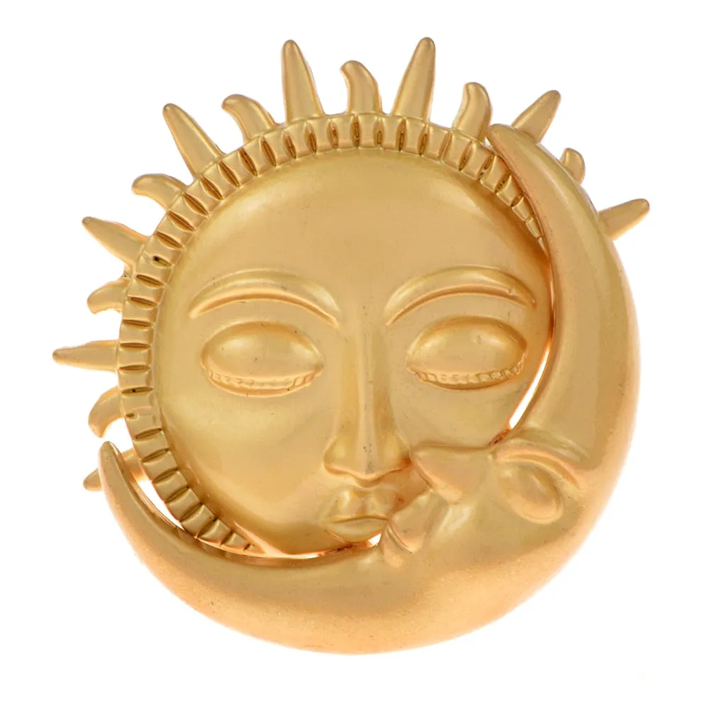 Fashion Matte Gold Silver Brooches For Men And Women