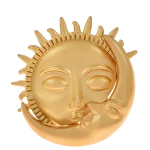Fashion Matte Gold Silver Brooches For Men And Women