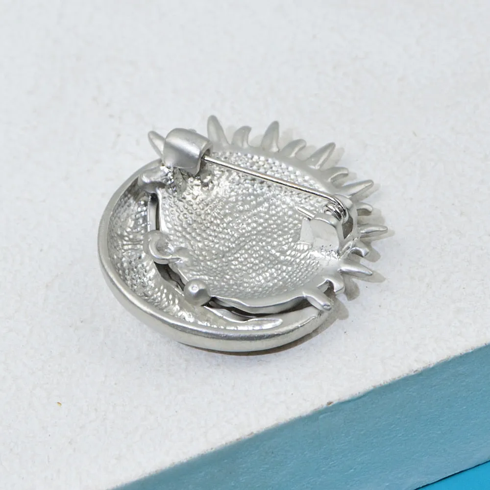 Fashion Matte Gold Silver Brooches For Men And Women